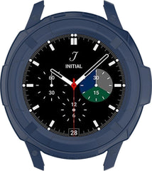 YONO Armor Bumper geschikt voor Samsung Galaxy Watch 4 42mm - Siliconen Case Hoesje met Ringbeschermer - Donkerblauw