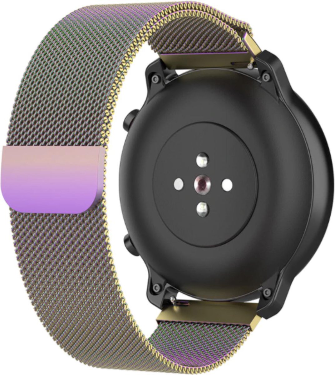 YONO Milanees Bandje 22mm - Horlogebandje geschikt voor Samsung Galaxy Watch 46mm / 3 (45mm) / Gear s3 - Polar Vantage M2 / Grit X - Huawei Watch GT 3 (pro) / 2 - Amazfit GTR - Regenboog