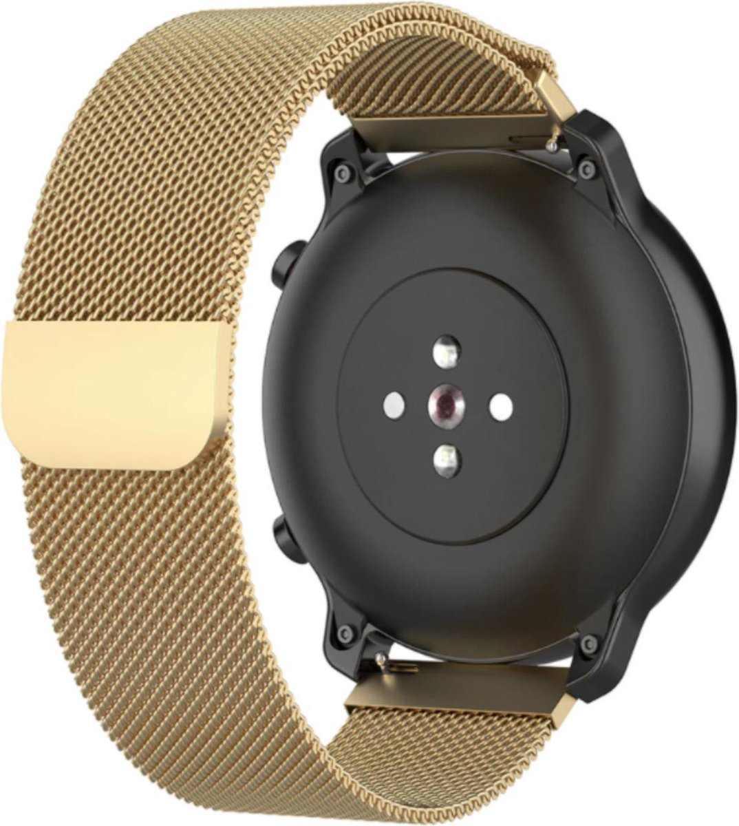 YONO Milanees Bandje 22mm - Horlogebandje geschikt voor Samsung Galaxy Watch 46mm / 3 (45mm) / Gear s3 - Polar Vantage M2 / Grit X - Huawei Watch GT 3 (pro) / 2 - Amazfit GTR - Goud