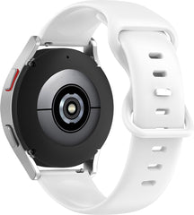 YONO Siliconen Soft Bandje 20mm - Horlogebandje geschikt voor Samsung Galaxy Watch 7/6/5 / Pro / 4 / 3 / Active 2 - Garmin Approach / Forerunner / Venu 2 Plus / SQ / Vivomove - Polar Ignite / Unite – Huawei - Wit - Large