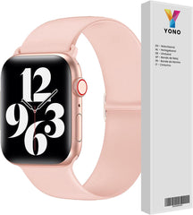 YONO Siliconen Stretch Bandje geschikt voor Apple Watch - 42 / 44 / 45 / 49 mm - Roze