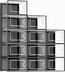 YONO Sneakerbox Set - Schoenen Opbergsysteem - Schoenenbox Organizer - Schoenenrek met Deur - Transparant - 12 Stuks