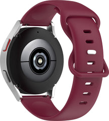 YONO Siliconen Soft Bandje 20mm - Horlogebandje geschikt voor Samsung Galaxy Watch 7/6/5 / Pro / 4 / 3 / Active 2 - Garmin Approach / Forerunner / Venu 2 Plus / SQ / Vivomove - Polar Ignite / Unite – Huawei - Bordeaux - Large