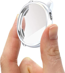 YONO Full Cover Bumper geschikt voor Samsung Galaxy Watch Active 2 40mm – Siliconen Case Screenprotector Hoesje – Zilver