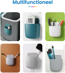 YONO Muur Houder met Plakstrip geschikt voor Afstandsbediening en Telefoon - Donkerblauw