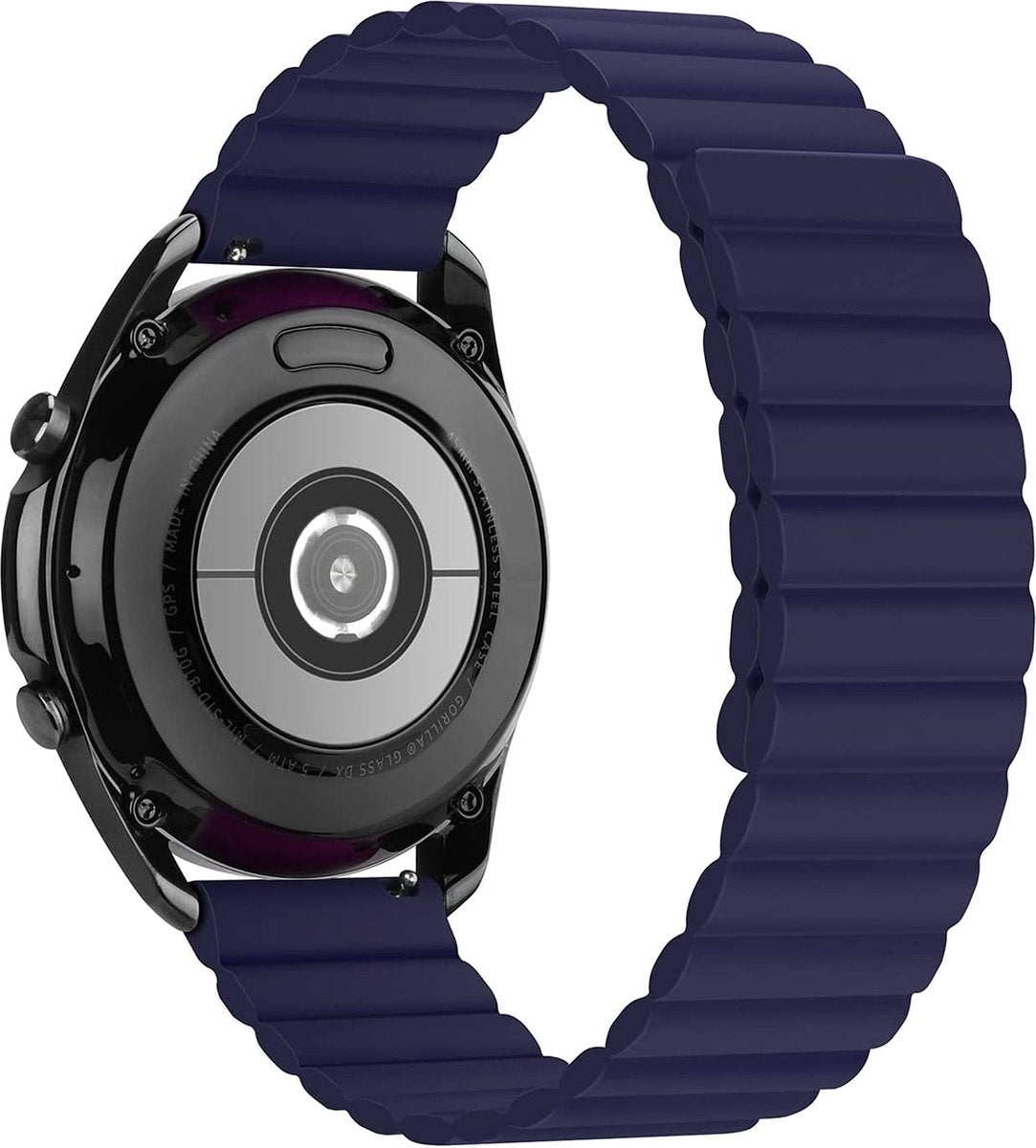 YONO Siliconen Link Bandje 22mm - Horlogebandje geschikt voor Samsung Galaxy Watch 46mm / 3 (45mm) / Gear s3 - Polar Vantage M2 / Grit X - Garmin Vivoactive 4 / Venu 2 - Huawei Watch GT 3 (pro) / 2 - Amazfit GTR - Donkerblauw