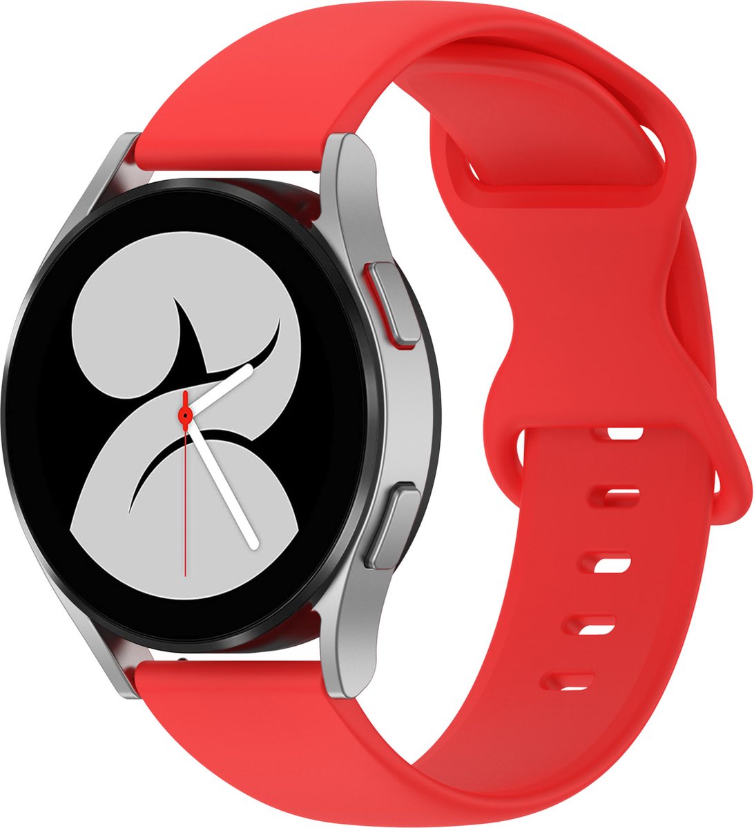 YONO Siliconen Soft Bandje 20mm - Horlogebandje geschikt voor Samsung Galaxy Watch 7/6/5 / Pro / 4 / 3 / Active 2 - Polar Ignite / Unite – Huawei - Rood - Large