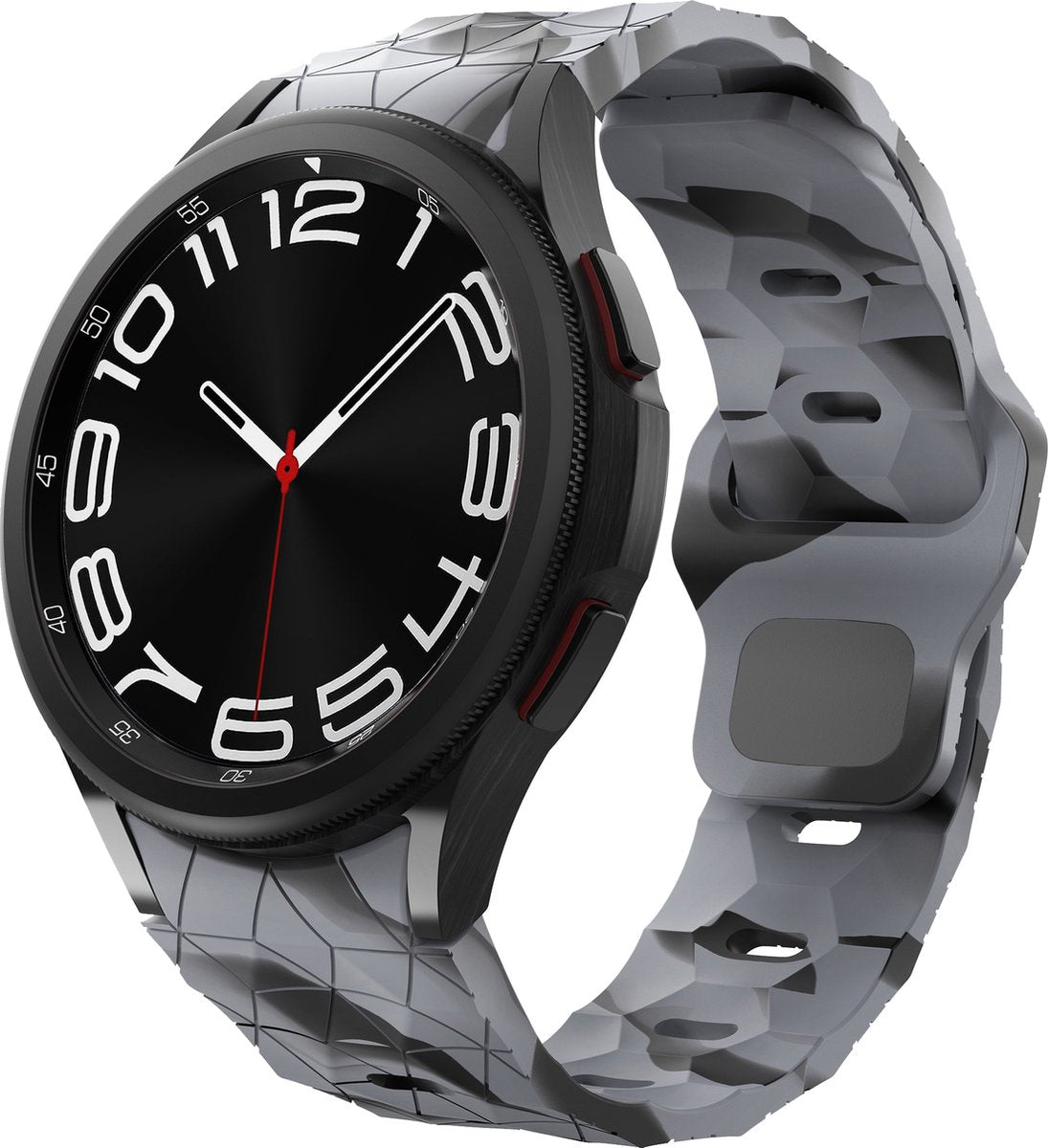 YONO Hexagon Bandje 20mm - Horlogebandje geschikt voor Samsung Galaxy Watch 7/6/5/4 (40/43/44/47mm Classic & Pro) - Camouflage Grijs