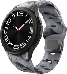 YONO Hexagon Bandje 20mm - Horlogebandje geschikt voor Samsung Galaxy Watch 7/6/5/4 (40/43/44/47mm Classic & Pro) - Camouflage Grijs