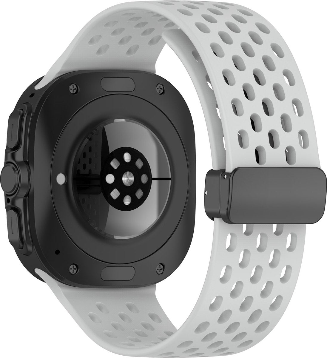 YONO Siliconen Sport Air Bandje geschikt voor Samsung Galaxy Watch Ultra (47mm) - Lichtgrijs