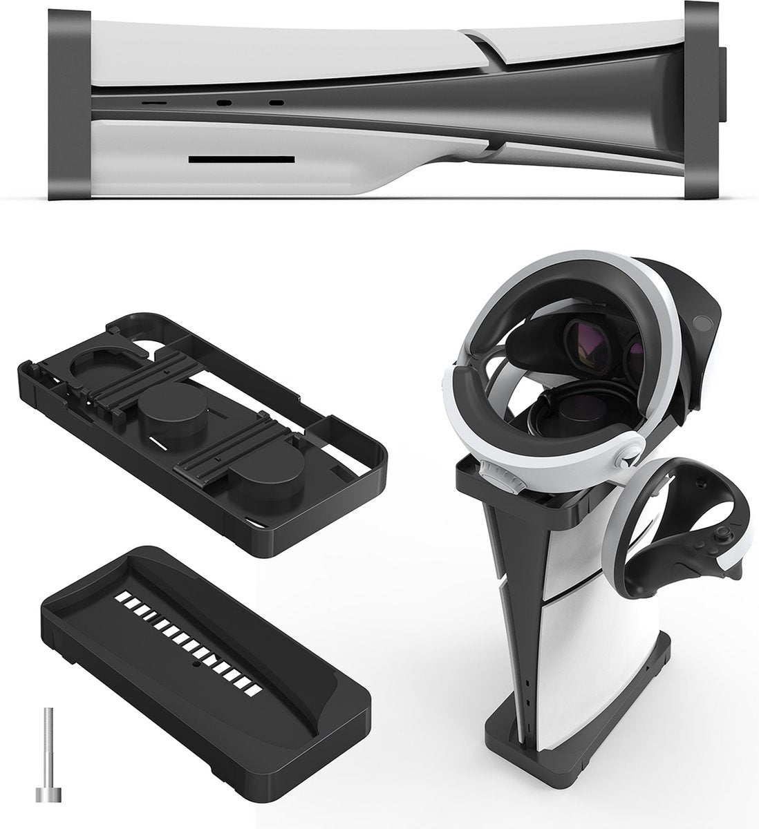 YONO Smart Standaard geschikt voor Playstation 5 Slim - PS5 Horizontale en Verticale Houder in 1 - Stand Liggend - Zwart