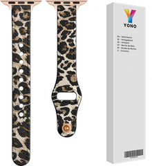 YONO Leer Stretto Bandje geschikt voor Apple Watch Series - 7 / 8 (41mm) - SE 6 5 4 (40mm) - 3 2 1 (38mm) - Leopard