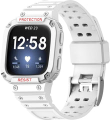 YONO Shock Resist Bandje geschikt voor Fitbit Versa 3 / 4 / Sense - Wit