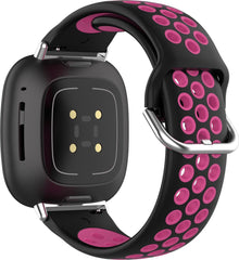 YONO Bandje geschikt voor Fitbit Versa 3 / Sense - Sport Air - Zwart / Roze