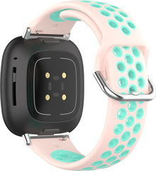 YONO Bandje geschikt voor Fitbit Versa 3 / Sense - Sport Air - Lichtroze / Turquoise