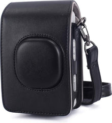 YONO Vintage Case geschikt voor Fujifilm Instax LiPlay - Leren Hoesje met Draagriem – Zwart