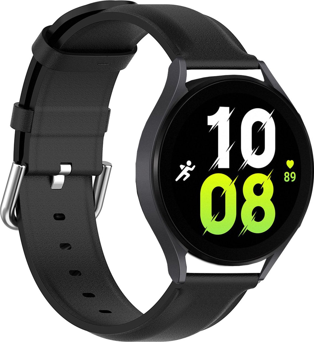 YONO Bandje geschikt voor Samsung Galaxy Watch 6/5 - Vacca Leer - Zwart