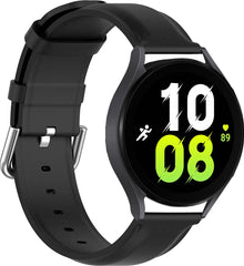 YONO Bandje geschikt voor Samsung Galaxy Watch 6/5 - Vacca Leer - Zwart