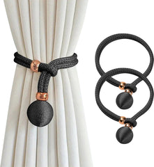 YONO Luxe Gordijn Houder - Gordijn Embrasse Modern - Gordijnbinder Touw - 2 Stuks - Zwart