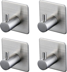 YONO Zelfklevende Haakjes – RVS Ophanghaakjes – Ultra Sterke Plakhaakjes – 4 Stuks – Zilver