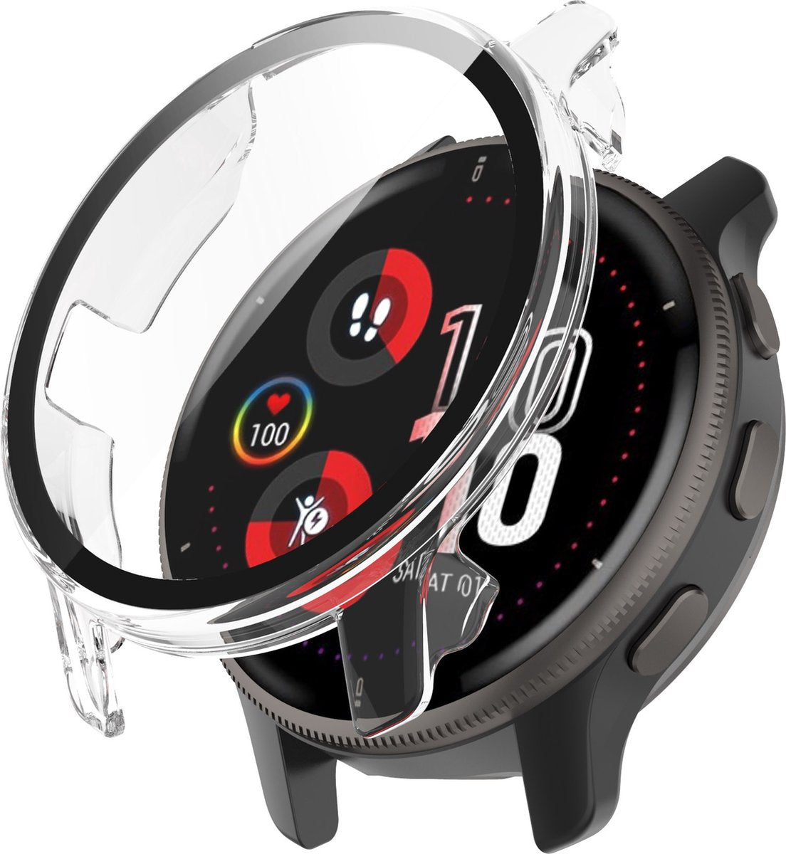 YONO Case geschikt voor Garmin Venu 2 Plus - Screen Protector Hoesje - Full Cover Bumper - Transparant