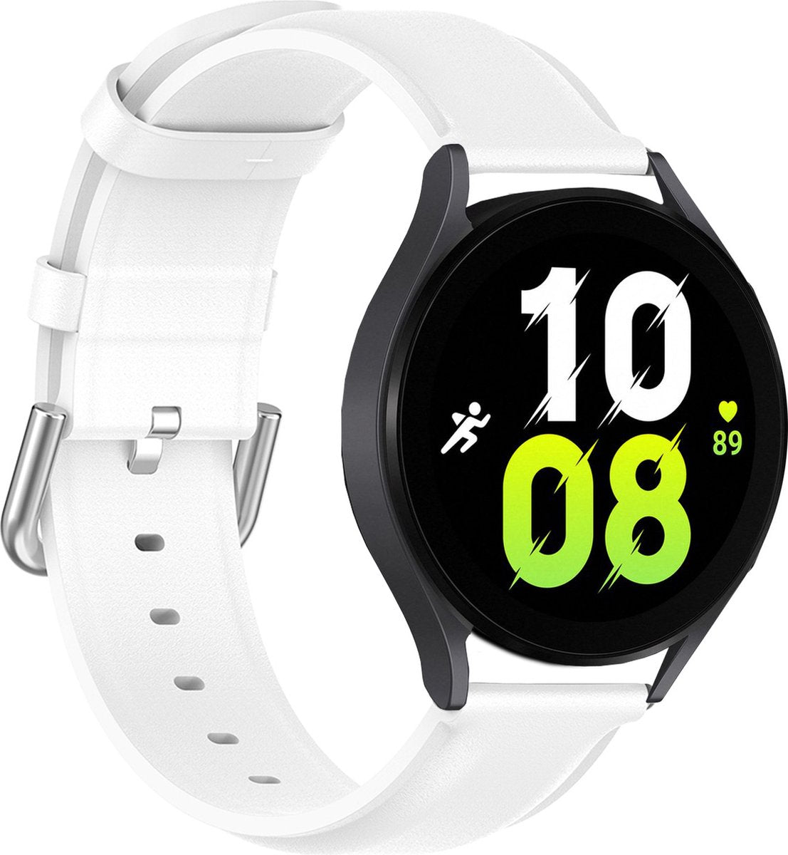 YONO Bandje geschikt voor Samsung Galaxy Watch 5 - Vacca Leer - Wit