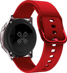 YONO Siliconen Classic Bandje 20mm - Horlogebandje geschikt voor Samsung Galaxy Watch 7/6/5 / Pro / 4 / 3 / Active 2 - Polar Ignite / Unite – Huawei - Rood
