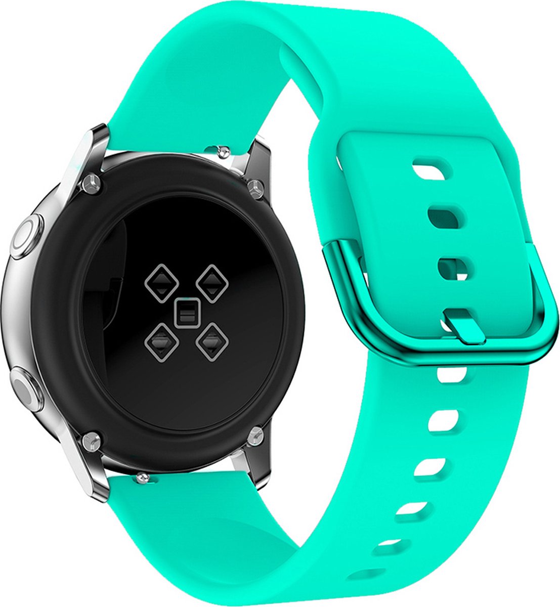 YONO Siliconen Classic Bandje 20mm - Horlogebandje geschikt voor Samsung Galaxy Watch 7/6/5 / Pro / 4 / 3 / Active 2 - Polar Ignite / Unite – Huawei - Turquoise
