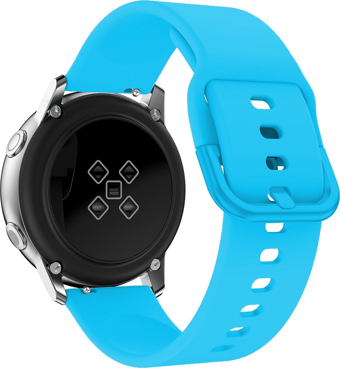 YONO Siliconen Classic Bandje 20mm - Horlogebandje geschikt voor Samsung Galaxy Watch 7/6/5 / Pro / 4 / 3 / Active 2 - Polar Ignite / Unite – Huawei - Blauw