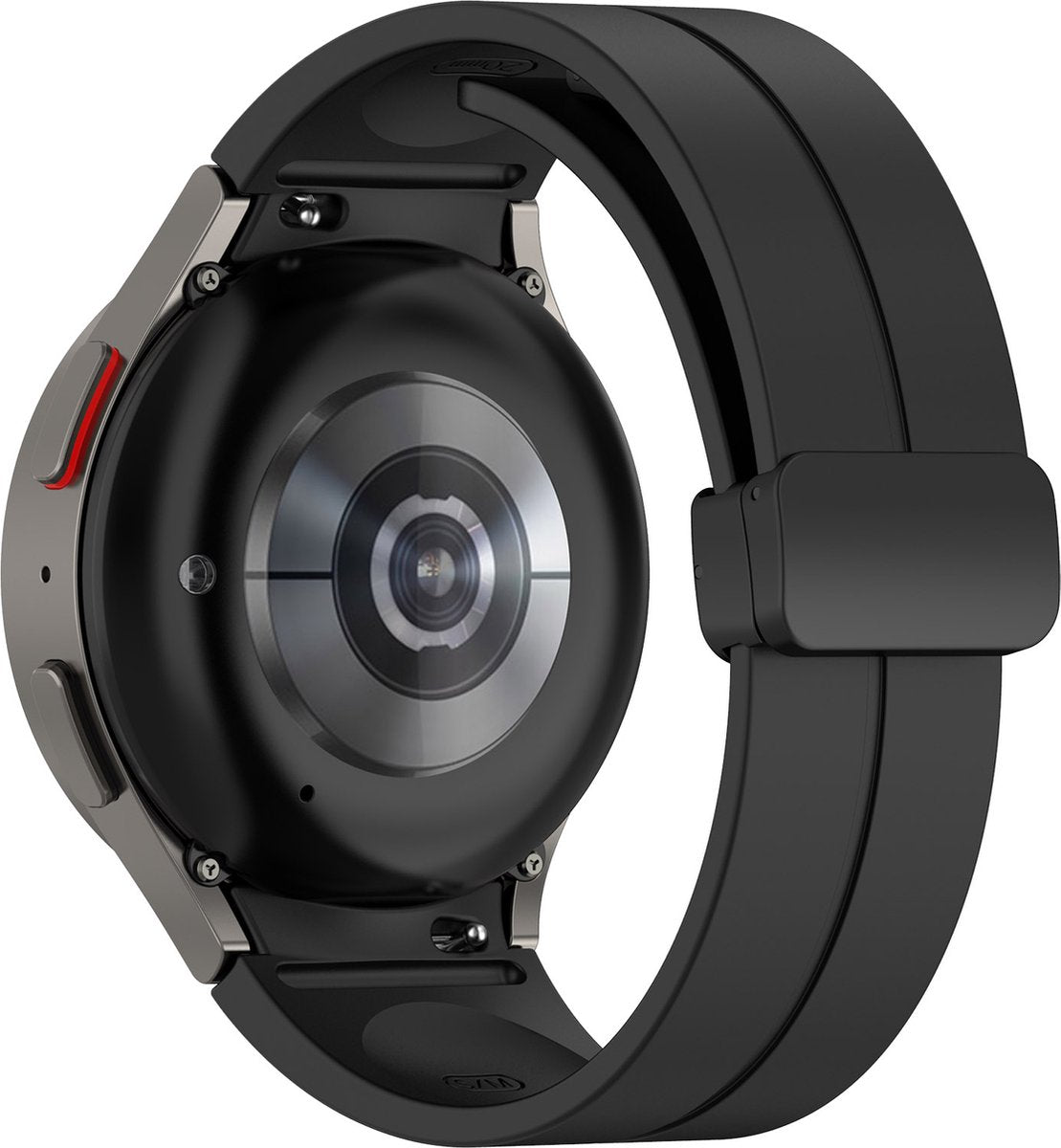 YONO Luxe Siliconen Sport Bandje 20mm geschikt voor Samsung Galaxy Watch 7 / 6 / 5 / 4 (40/43/44/47 mm) - Zwart