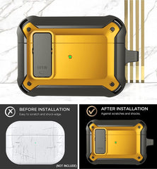 YONO Hoesje geschikt voor Airpods Pro 1 / 2 - Armor Case met Lock - Geel