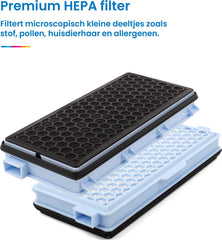 YONO HEPA Filter Set geschikt voor Miele Classic Compact C1 Complete / C2 / C3 - Vervangbare Stofzuigerfilter - Stofzuiger Onderdelen - 2 Stuks