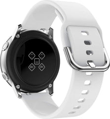 YONO Siliconen Classic Bandje 20mm - Horlogebandje geschikt voor Samsung Galaxy Watch 7 / 6 / 5 / Pro / 4 / 3 / Active 2 - Garmin Approach / Forerunner / Venu 2 Plus / SQ / Vivomove - Polar Ignite / Unite – Huawei - Wit