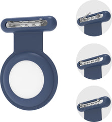 YONO Pin Case geschikt voor Apple AirTag - Hoesje Kind voor Binnenkant Kleding - GPS Tracker Kinderen - Speld Hanger - Siliconen Houder - Donkerblauw