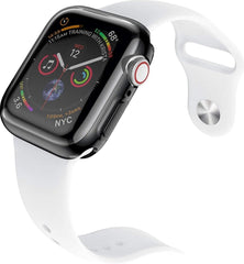 Bumper geschikt voor Apple Watch 40mm series 4/5/6 – Siliconen Case Screenprotector Hoesje – Zwart