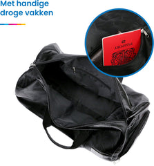 YONO Reistas Handbagage PU Leer - Weekendtas Ryanair 40x20x25 - Sporttas - Schoudertas Dames en Heren - Zwart
