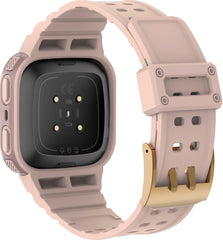YONO Shock Resist Bandje geschikt voor Fitbit Versa 3 / 4 / Sense - Lichtroze