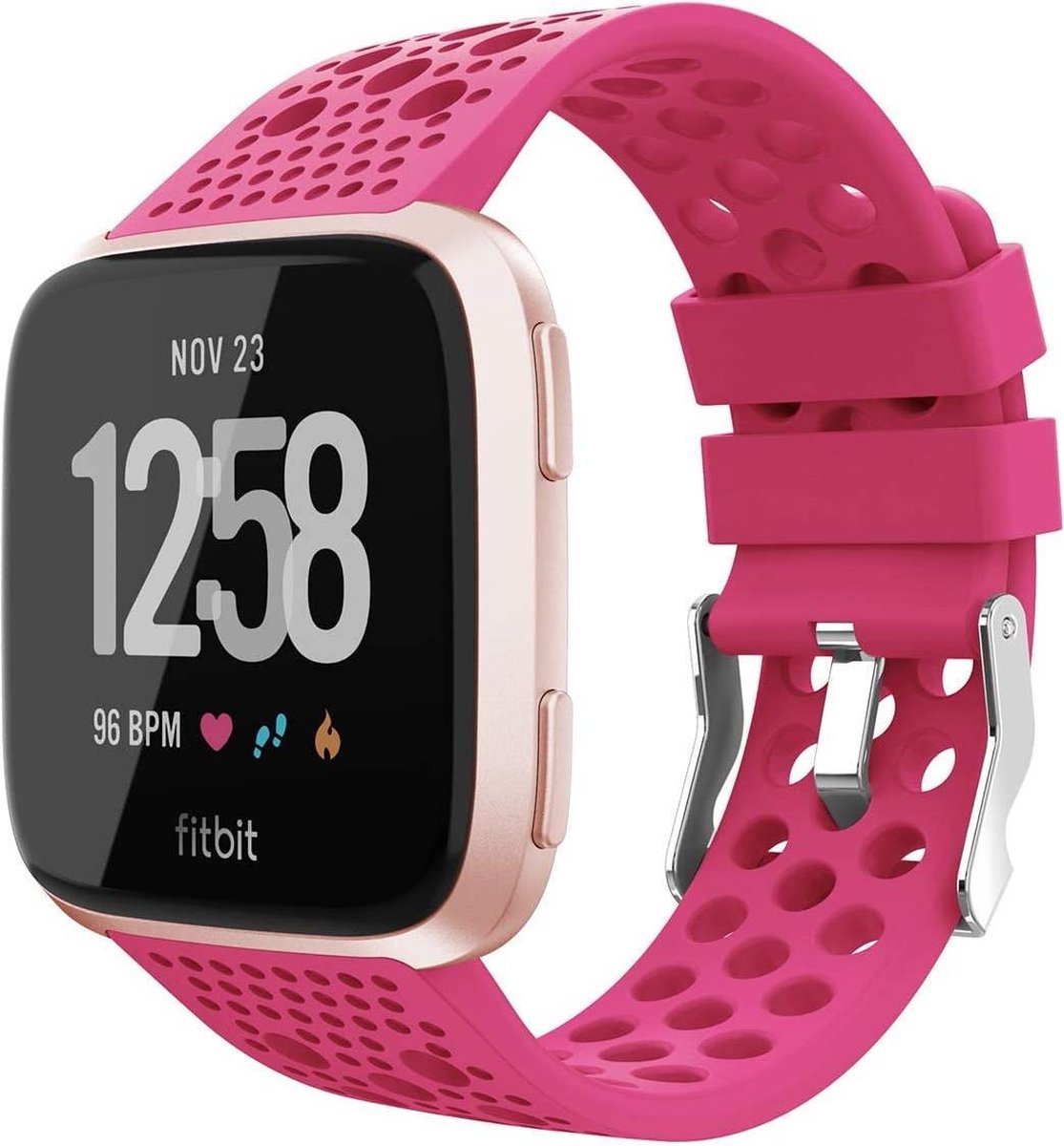 YONO Bandje geschikt voor Fitbit Versa 2 - Siliconen - Sport Air - Roze - Large