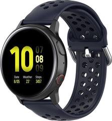 YONO Sport Air Bandje 20mm - Horlogebandje geschikt voor Samsung Galaxy Watch 7/6/5 / Pro / 4 / 3 / Active 2 - Garmin Approach / Forerunner / Venu 2 Plus / SQ / Vivomove - Polar Ignite / Unite – Huawei - Donkerblauw