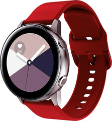 YONO Siliconen Classic Bandje 20mm - Horlogebandje geschikt voor Samsung Galaxy Watch 7/6/5 / Pro / 4 / 3 / Active 2 - Polar Ignite / Unite – Huawei - Rood