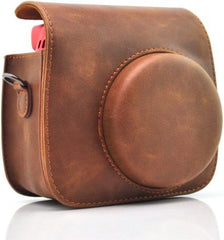 Vintage Case geschikt voor Fujifilm Instax Mini 8 en 9 Hoesje + Draagriem – Bruin