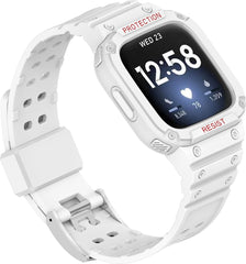 YONO Shock Resist Bandje geschikt voor Fitbit Versa 3 / 4 / Sense - Wit