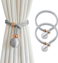 YONO Luxe Gordijn Houder - Gordijn Embrasse Modern - Gordijnbinder Touw - 2 Stuks - Grijs