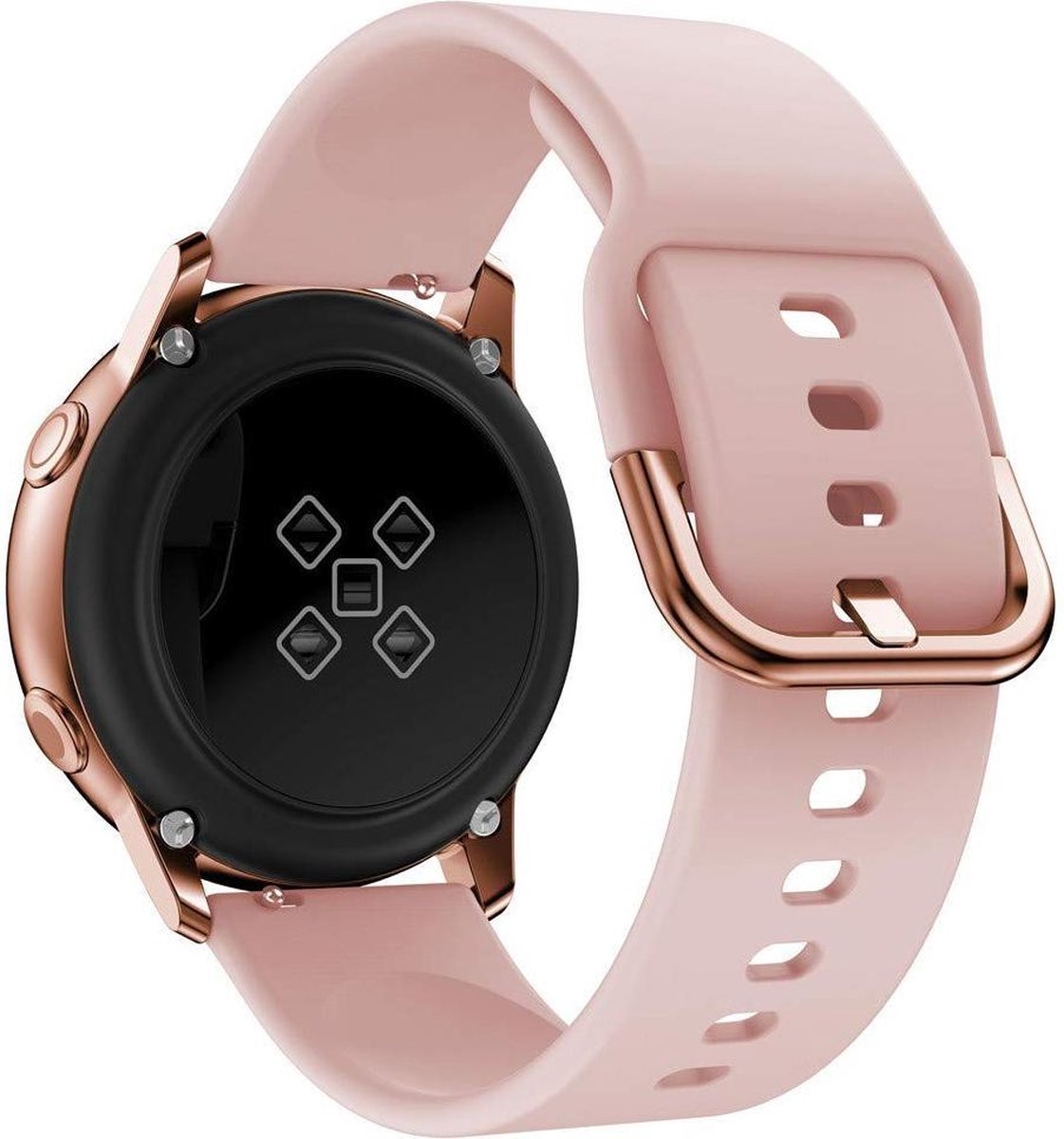 YONO Siliconen Classic Bandje 20mm - Horlogebandje geschikt voor Samsung Galaxy Watch 7 / 6 / 5 / Pro / 4 / 3 / Active 2 - Polar Ignite / Unite – Huawei - Roze