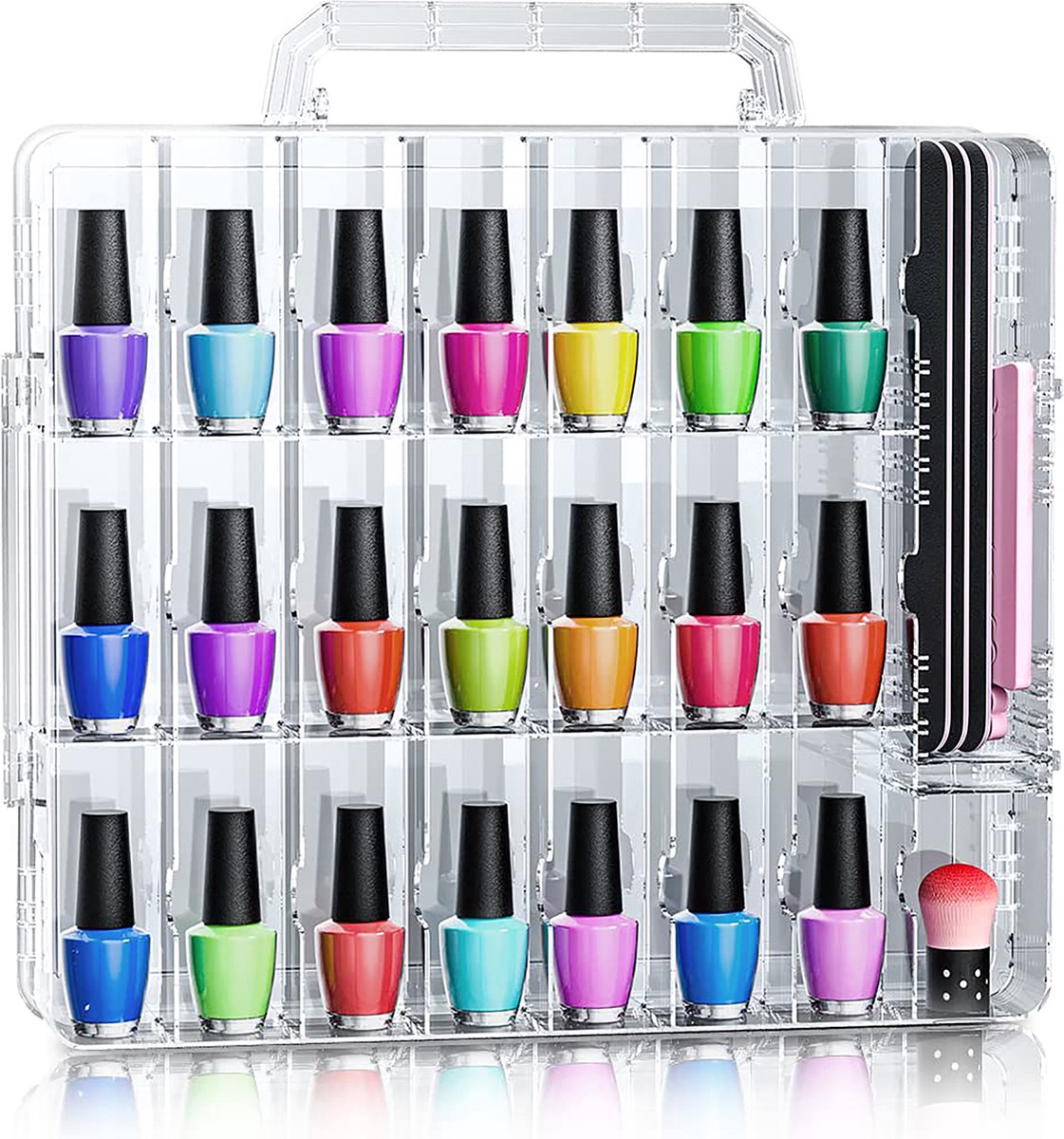 YONO Nagellak Koffer - Organizer Nagelkoffer Opbergen - Tot 48 Potjes - Transparant