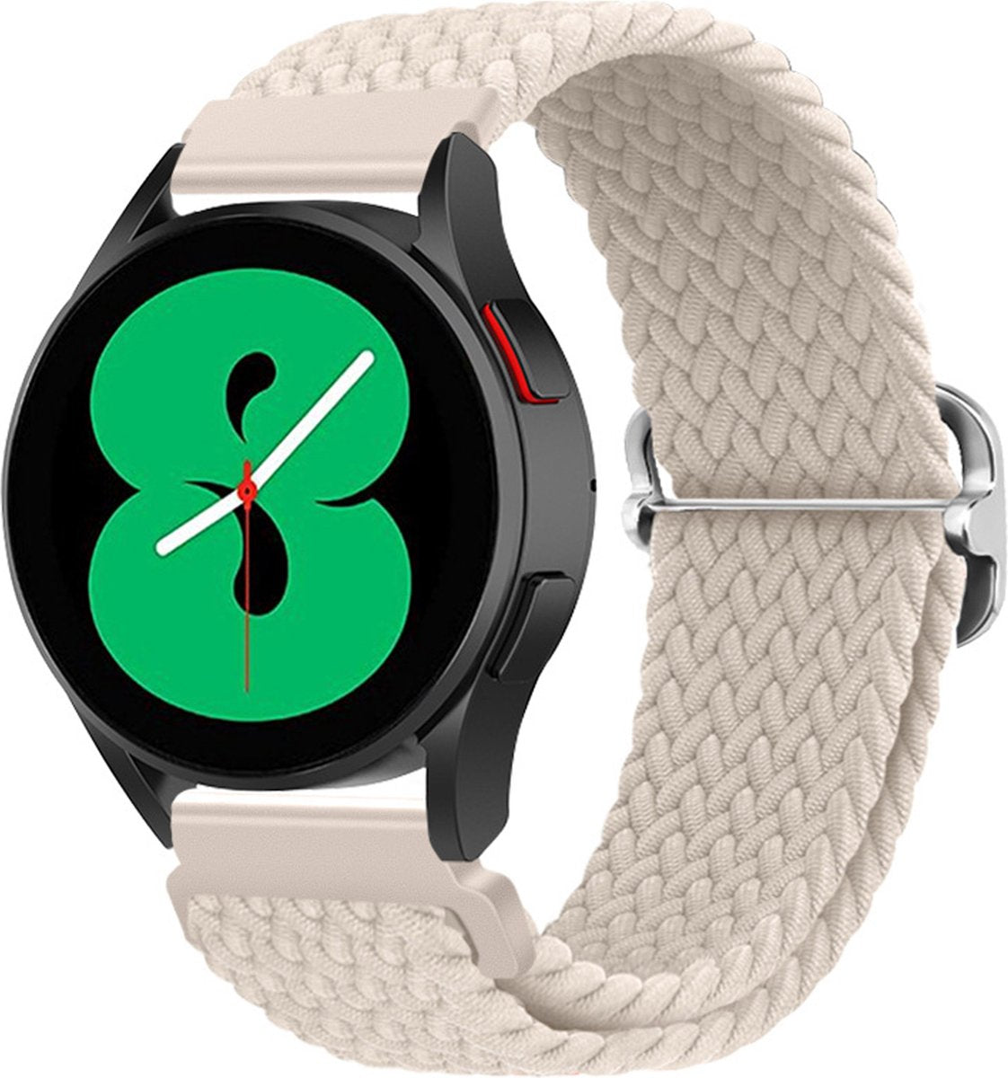 YONO Nylon Stretch Bandje 20mm - Horlogebandje geschikt voor Samsung Galaxy Watch 7/6/5 / Pro / 4 / 3 / Active 2 - Garmin Approach / Forerunner / Venu 2 Plus / SQ / Vivomove - Polar Ignite / Unite – Champagne