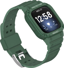 YONO Shock Resist Bandje geschikt voor Fitbit Versa 3 / 4 / Sense - Donkergroen