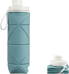 YONO Opvouwbare Waterfles - Siliconen Drinkfles voor Onderweg - Compact en BPA-vrij - 600 ML - Leisteen