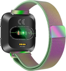 YONO Bandje geschikt voor Fitbit Versa 2 – Milanees – Regenboog – Small