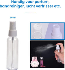 YONO Reisflesjes Handbagage Set XL - Navulbare Reisflacons Siliconen - Spray Flesjes - Cosmetica Potjes - Reispotjes - Reisset Vliegtuig - 19in1